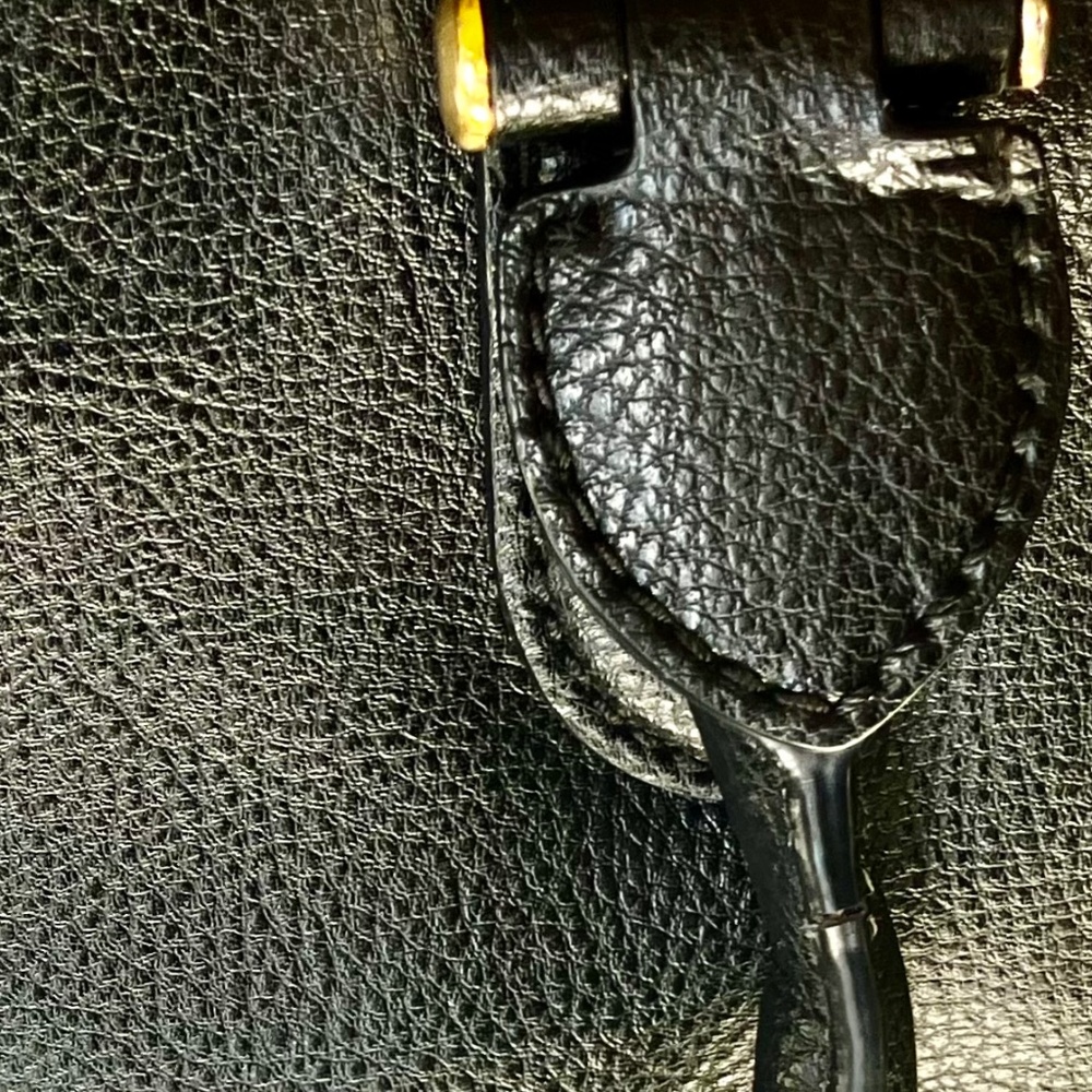 Ralph Lauren Large Black Vintage Pebbled Leather Lauren Bag - Picture 6 of 16
